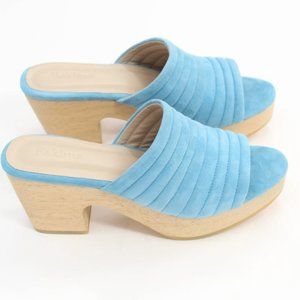 Beklina Suede Ribbed Clog Parrot Blue